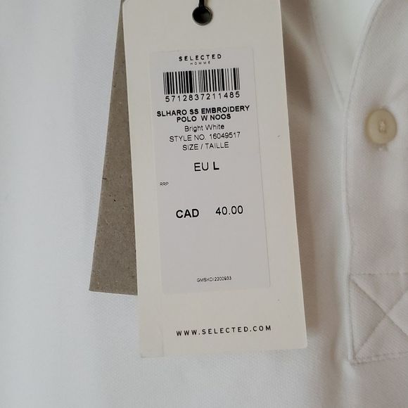 NWT - Selected Homme SLHARO Embroidered Polo - Picture 6 of 9